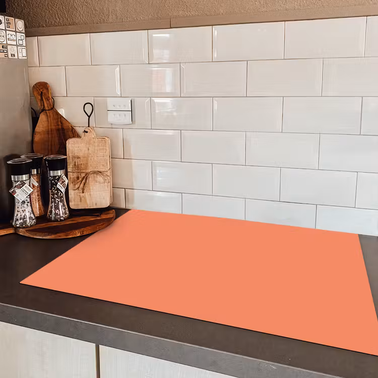 Warm - Clay - Terracotta Inductie beschermer vinyl 3mm klein 276 -sfeer3