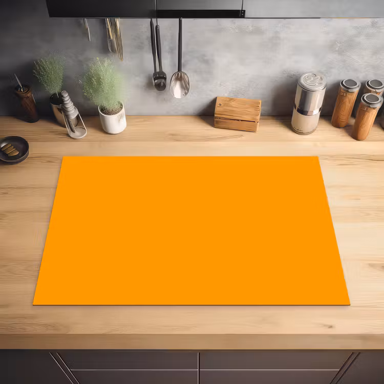 Warm - Ochre - Oranje Inductie beschermer vinyl 3mm klein 276 -sfeer5