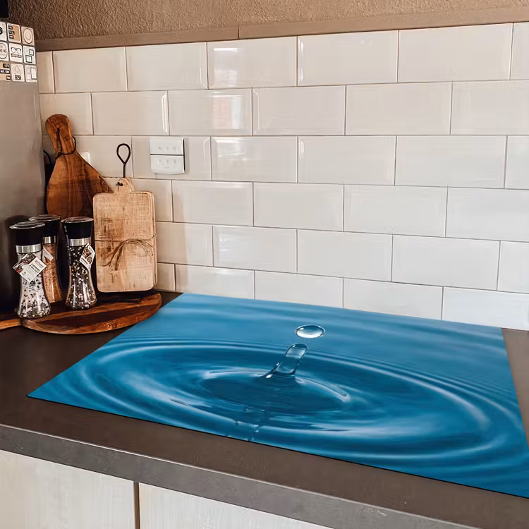 Waterdruppel - Water - Oppervlakte Inductie beschermer vinyl 3mm klein -sfeer3
