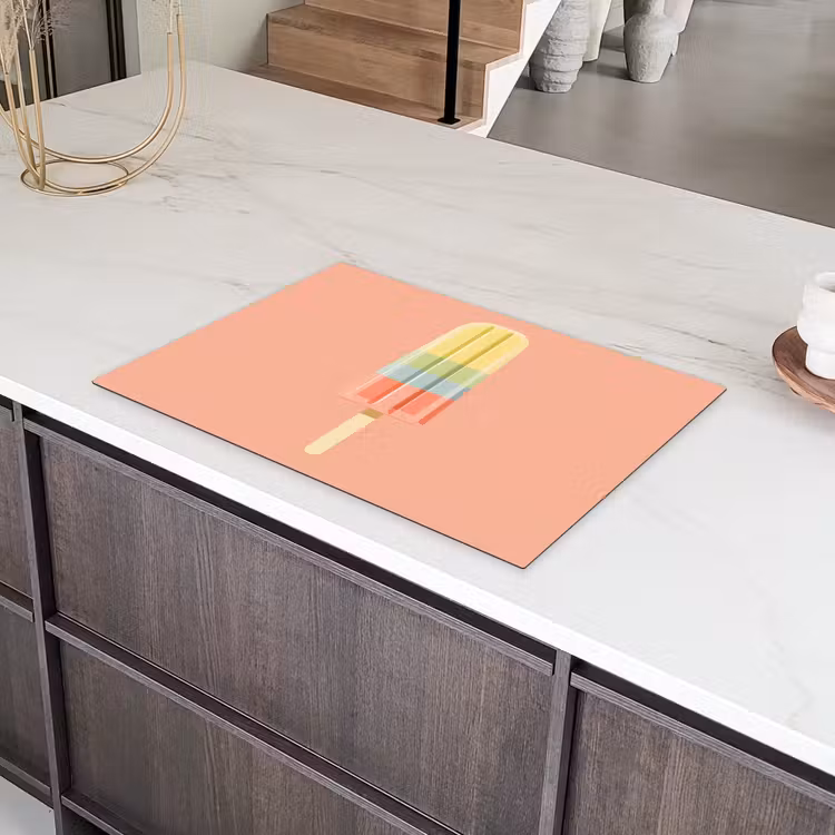Waterijsje - Pasteltinten - Minimalistisch Inductie beschermer vinyl 3mm klein -sfeer8