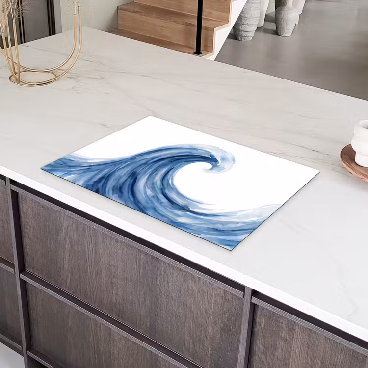 Water - Beweging - Natuur - Modern - Blauw Inductie beschermer vinyl 3mm klein -sfeer8