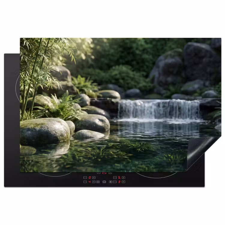 Beek - Waterval - Natuur - Groen Inductie beschermer vinyl 3mm klein -3d