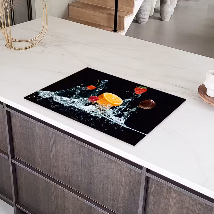 Watersplash - Fruit - Zwart Inductie beschermer vinyl 3mm klein -sfeer8