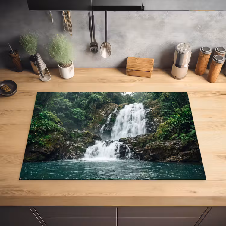 Waterval - Bos - Natuur - Groen Inductie beschermer vinyl 3mm klein -sfeer5
