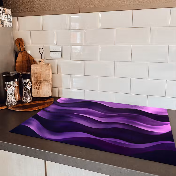 Golven - Abstract - Paars Inductie beschermer vinyl 3mm klein -sfeer3