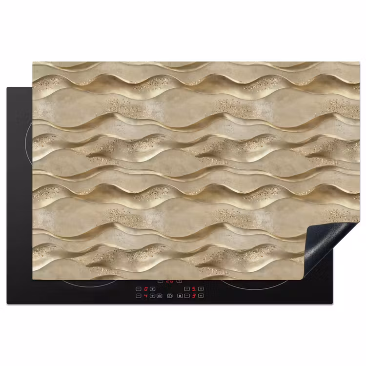 Golven - Patroon - Goud Inductie beschermer vinyl 3mm klein 276 -3d