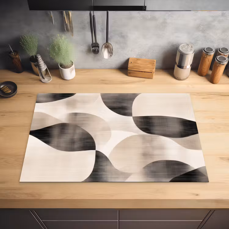 Grillige vormen - Subtiele overgangen - Dynamisch Inductie beschermer vinyl 3mm klein -sfeer5