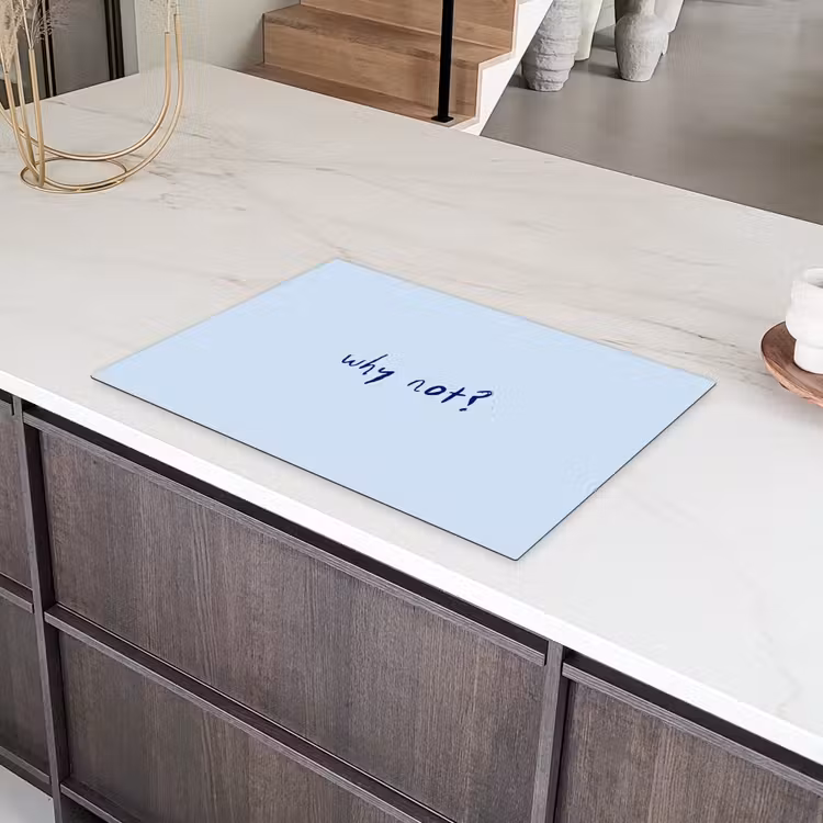 Why not - Blauw - Donker blauw - Quote Inductie beschermer vinyl 3mm klein -sfeer8
