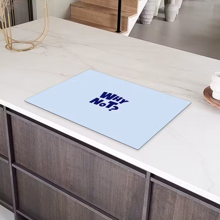 Why not - Blauw - Licht blauw - Quote Inductie beschermer vinyl 3mm klein -sfeer8
