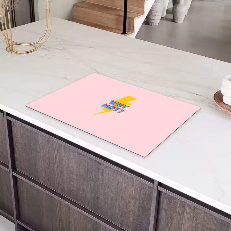 Why not - Bliksem - Roze Inductie beschermer vinyl 3mm klein -sfeer8