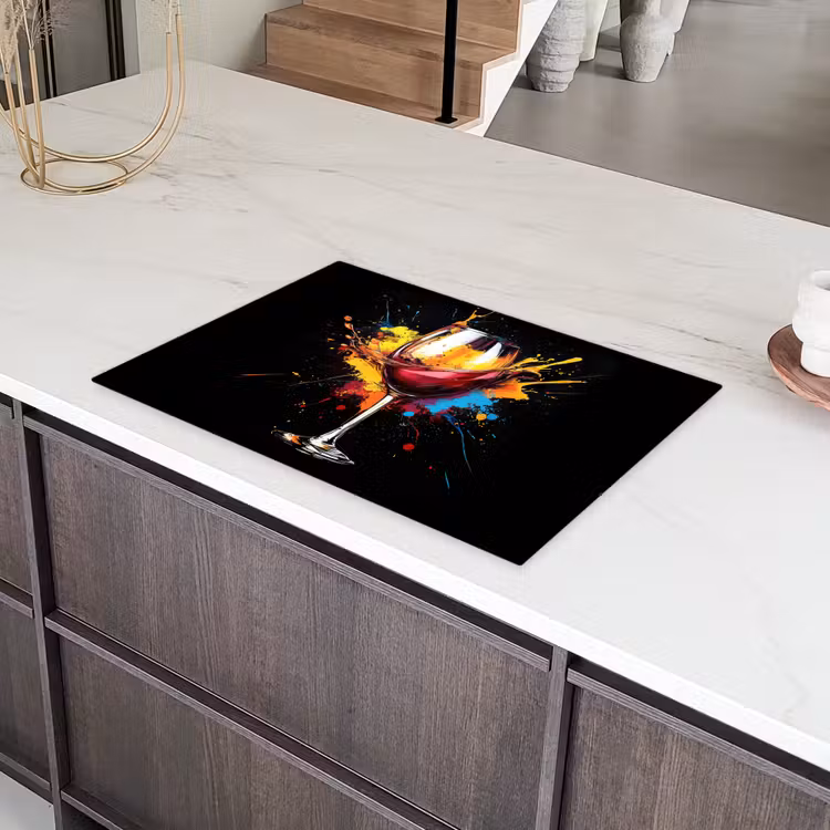Wijn - Glas - Graffiti - Borrel - Rood - Verf Inductie beschermer vinyl 3mm klein -sfeer8