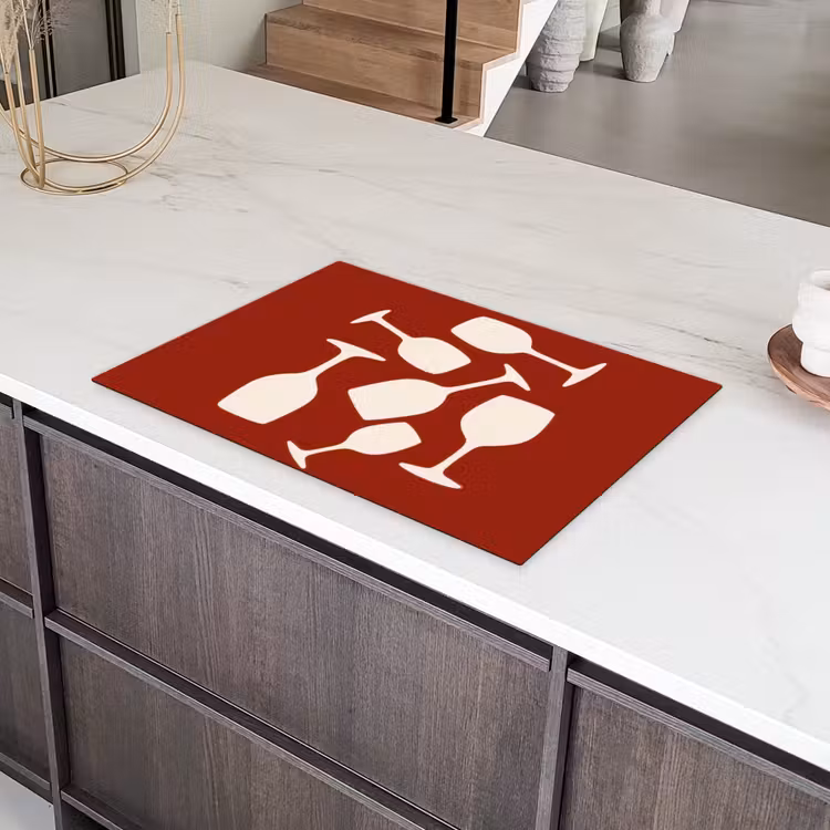 Wijnglazen - Silhouetten - Wit Inductie beschermer vinyl 3mm klein -sfeer8