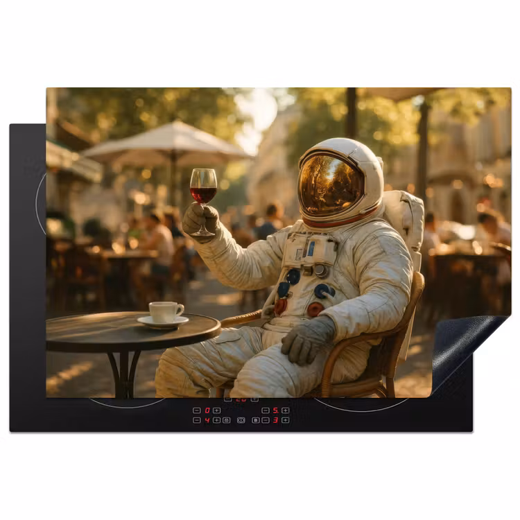 Wijn - Rood - Terras - Koffie Inductie beschermer vinyl 3mm klein -3d