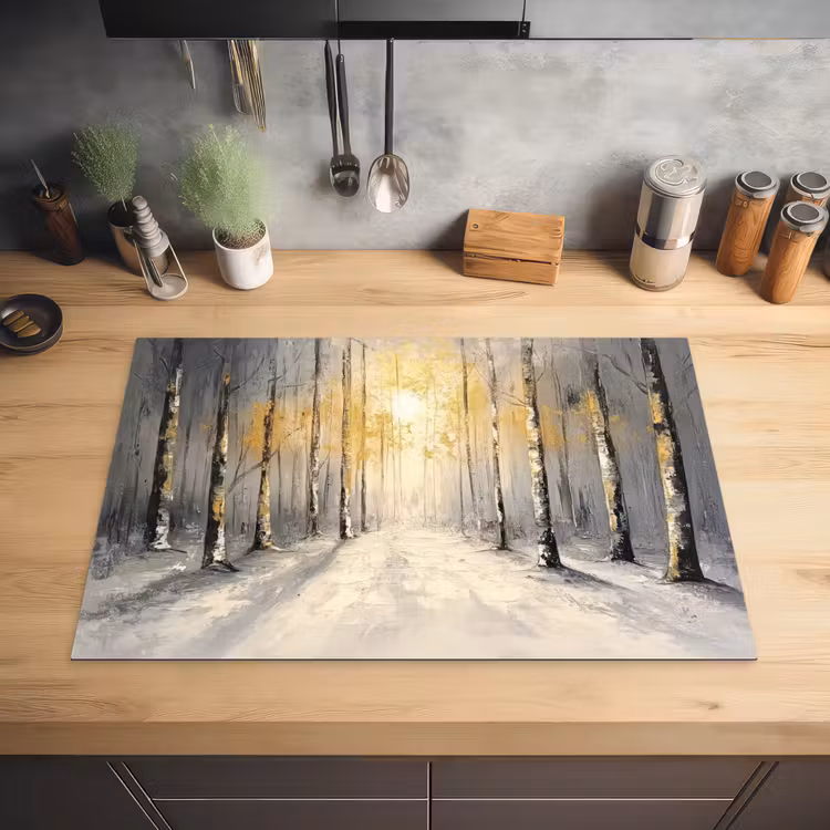 Winter - Abstract - Sneeuw - Natuur - Zon Inductie beschermer vinyl 3mm klein -sfeer5