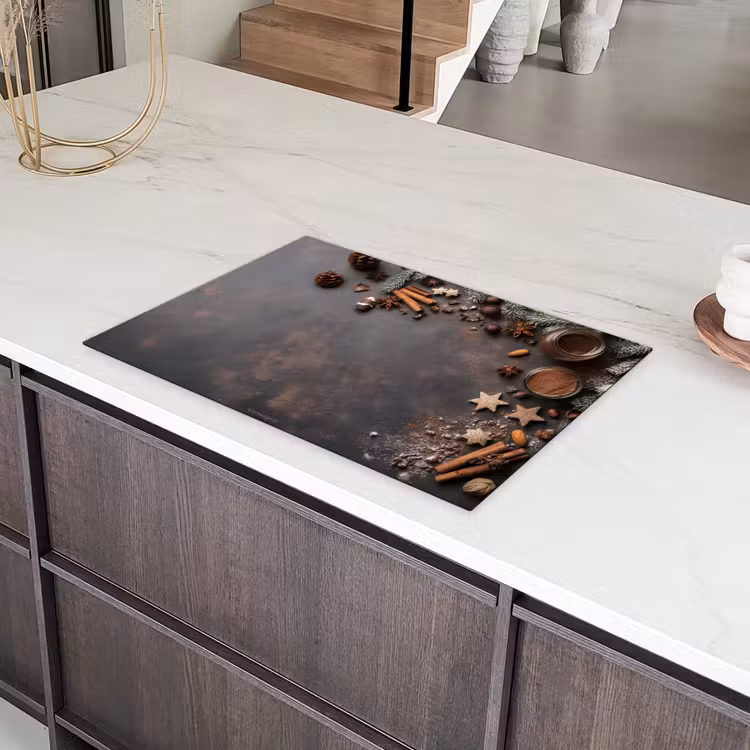 Winter - Kerst - Specerijen - Beton Inductie beschermer vinyl 3mm klein -sfeer8