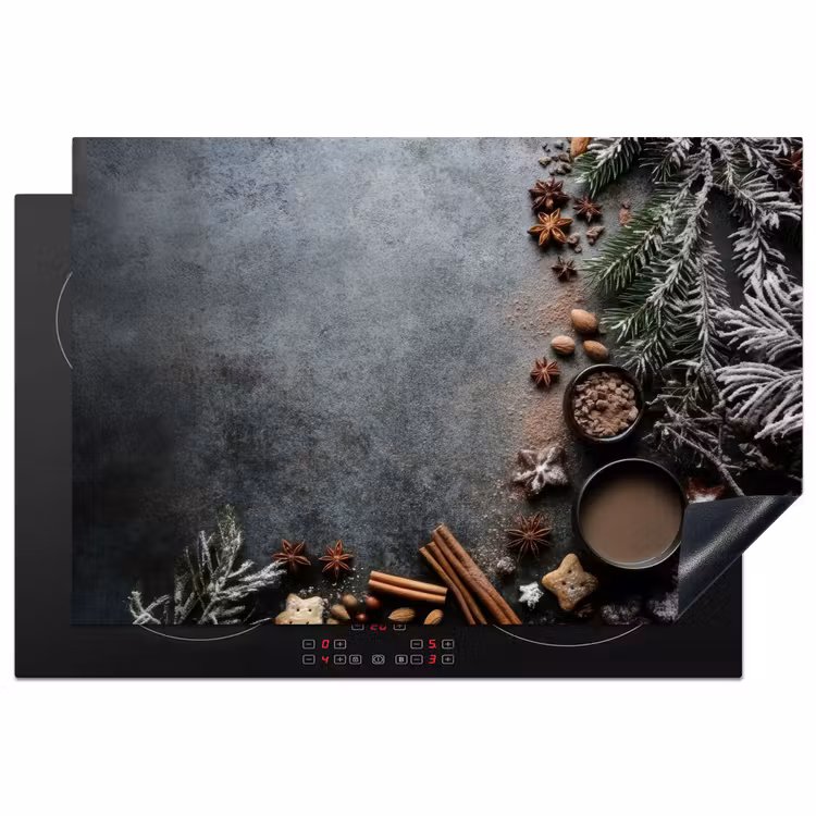 Winter - Kruiden - Sneeuw - Chocolade Inductie beschermer vinyl 3mm klein -3d