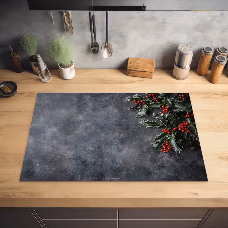 Winter - Hulst - Kerst - Beton Inductie beschermer vinyl 3mm klein -sfeer5