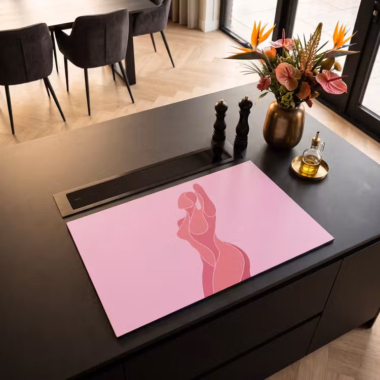 Vrouw - Lichaam - Abstract - Roze Inductie beschermer vinyl 3mm klein -sfeer5
