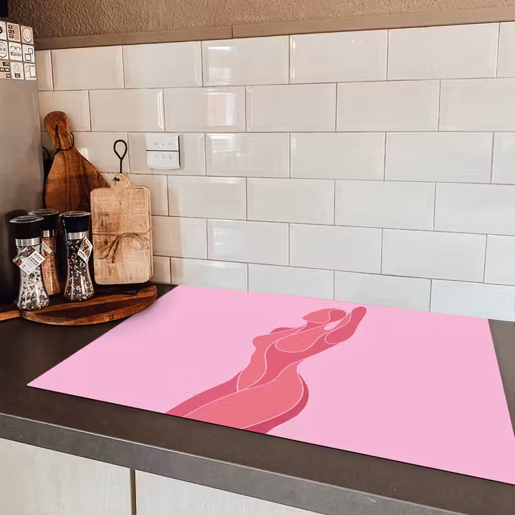 Vrouw - Lichaam - Abstract - Roze Inductie beschermer vinyl 3mm klein -sfeer3
