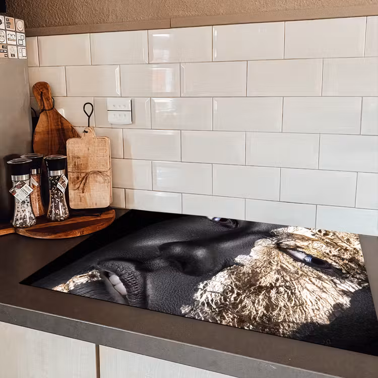 Vrouw - Goud - Zwart - Verf - Luxe Inductie beschermer vinyl 3mm klein -sfeer3