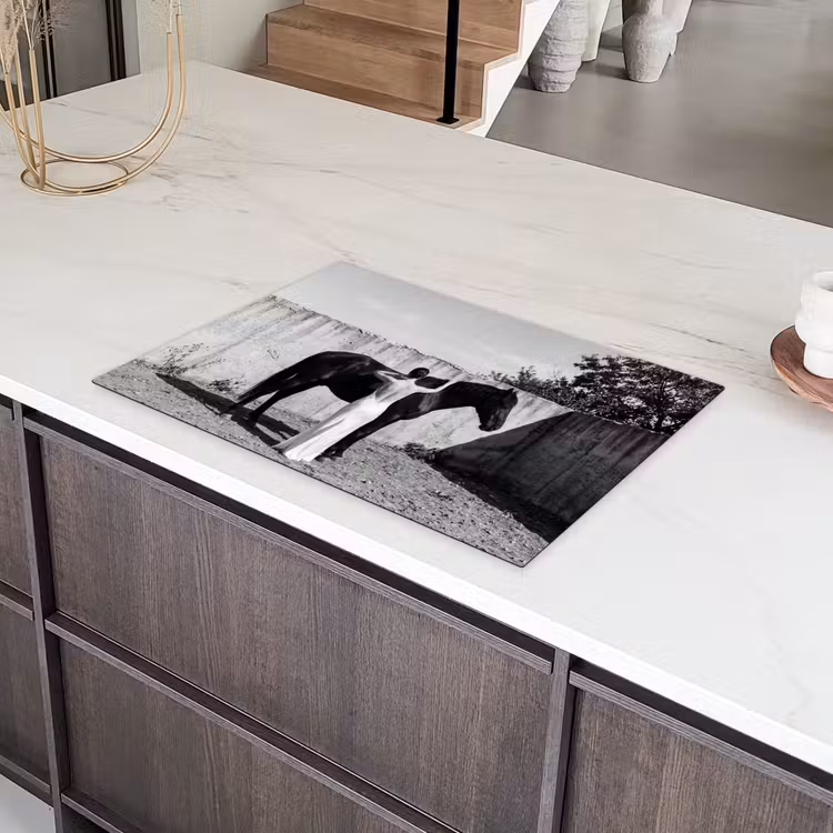 Vrouw - Paard - Artistiek Inductie beschermer vinyl 3mm klein -sfeer8