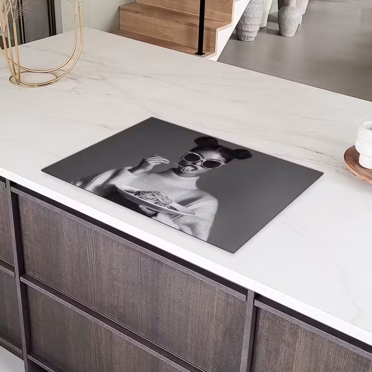 Vrouw - Pasta - Zonnebril Inductie beschermer vinyl 3mm klein -sfeer8