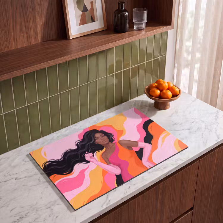 Vrouw - Portret - Kleurrijk - Modern - Kunst Inductie beschermer vinyl 3mm klein -sfeer8