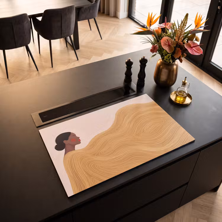 Vrouw - Profiel - Modern - Abstract - Kunst Inductie beschermer vinyl 3mm klein -sfeer5