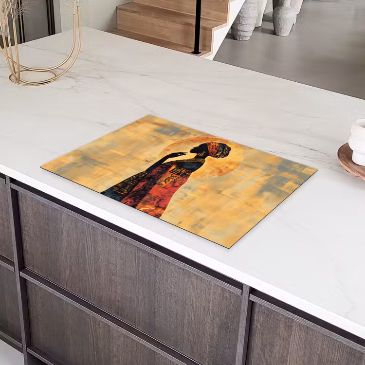 Vrouw - Silhouet - Patronen - Sierlijk Inductie beschermer vinyl 3mm klein -sfeer8