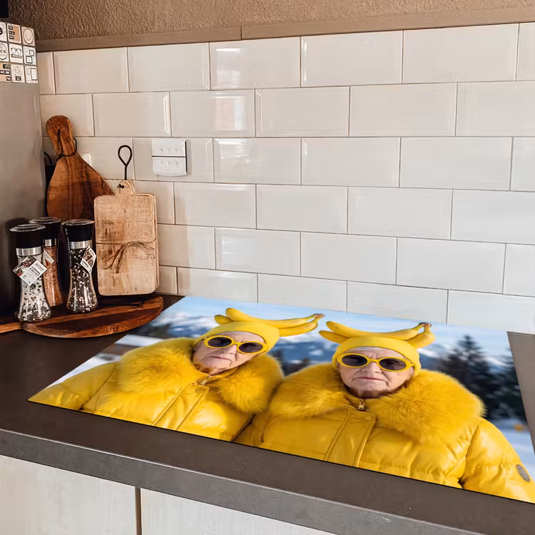 Vrouwen - Bananen - Geel Inductie beschermer vinyl 3mm klein -sfeer3