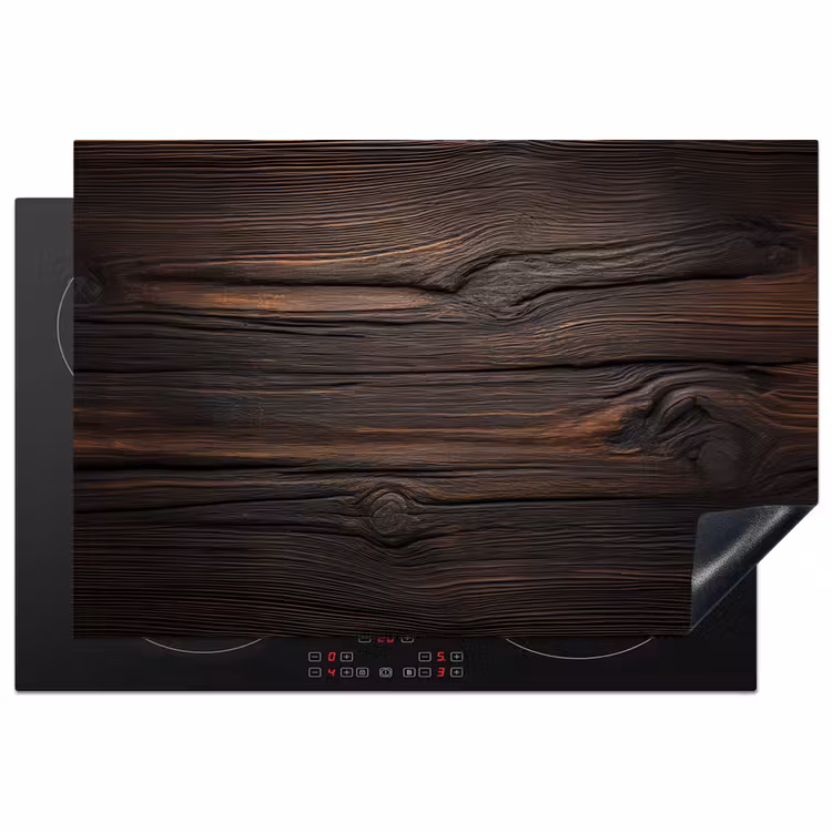 Hout - Grillige nerven Inductie beschermer vinyl 3mm klein -3d