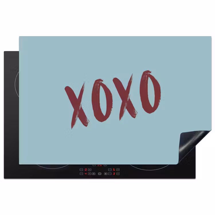 XOXO - Blauw - Rood Inductie beschermer vinyl 3mm klein -3d