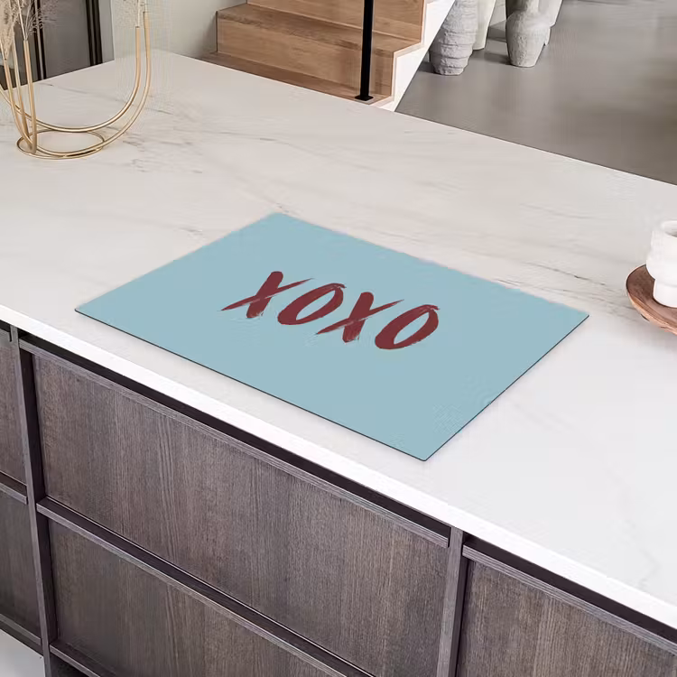 XOXO - Blauw - Rood Inductie beschermer vinyl 3mm klein -sfeer8