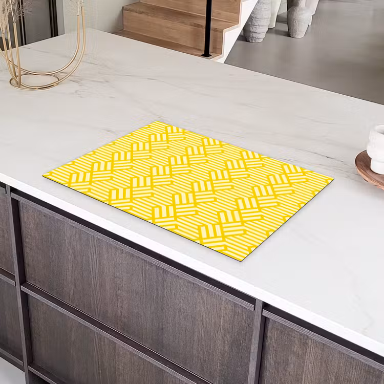 Geel - Patroon - Geometrisch Inductie beschermer vinyl 3mm klein 276 -sfeer8