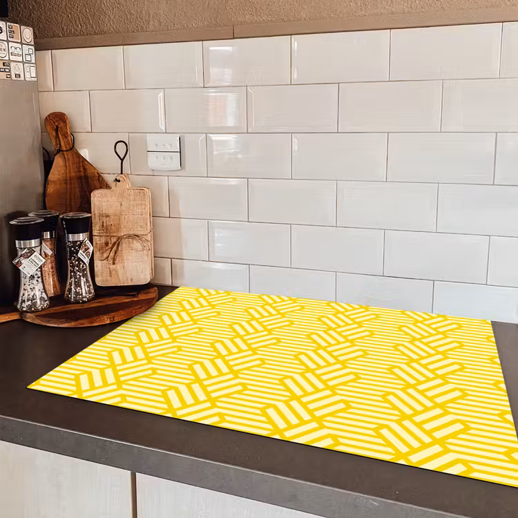 Geel - Patroon - Geometrisch Inductie beschermer vinyl 3mm klein 276 -sfeer3