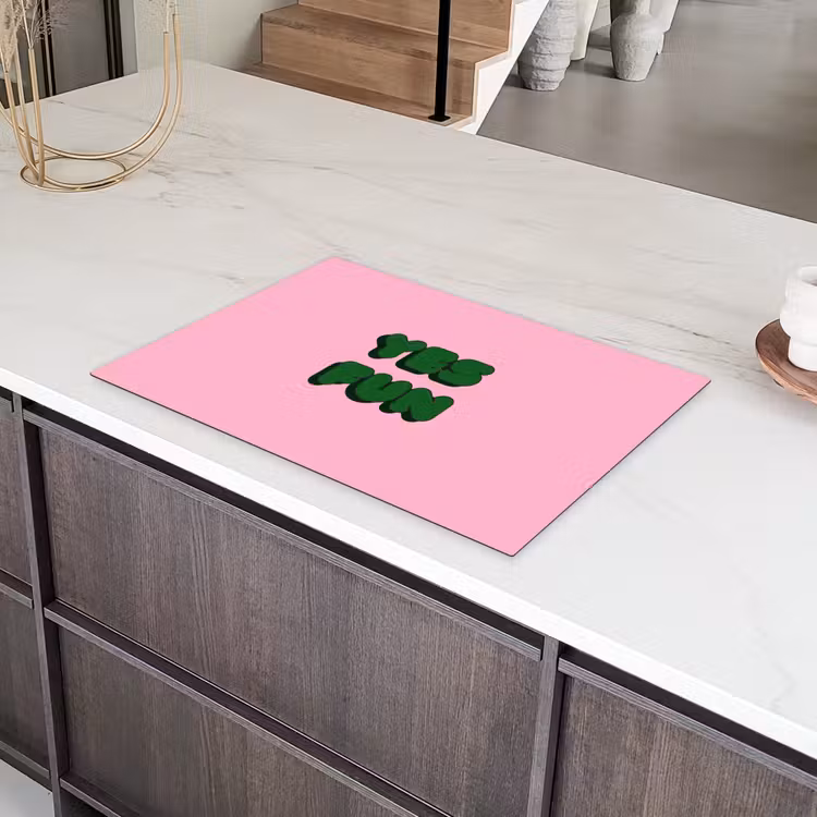 Yes fun - Groen - Roze Inductie beschermer vinyl 3mm klein -sfeer8