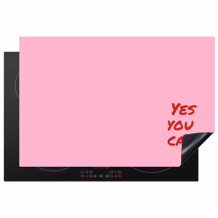 Yes you can do it - Rood - Roze Inductie beschermer vinyl 3mm klein -3d