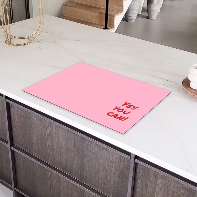 Yes you can do it - Rood - Roze Inductie beschermer vinyl 3mm klein -sfeer8