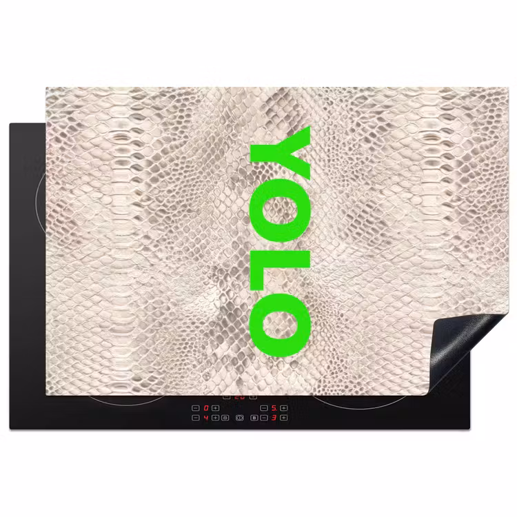 YOLO - Groen - Neon - Slangenprnt Inductie beschermer vinyl 3mm klein -3d