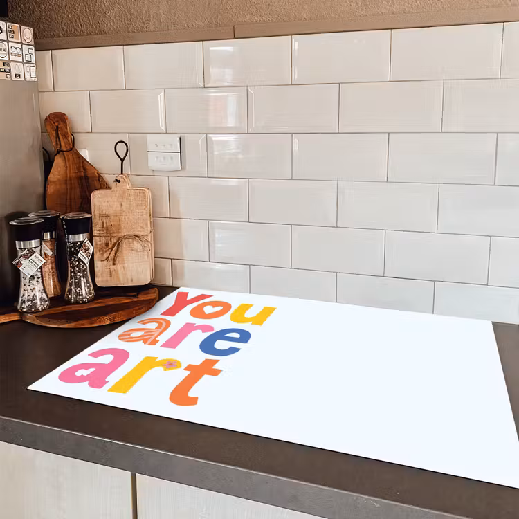 You are art - Kleurrijk - Grafisch Inductie beschermer vinyl 3mm klein -sfeer3