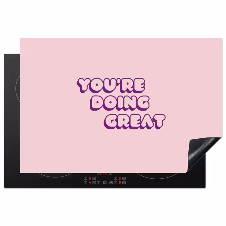 You're doing great - Roze - Bubble letters Inductie beschermer vinyl 3mm klein -3d