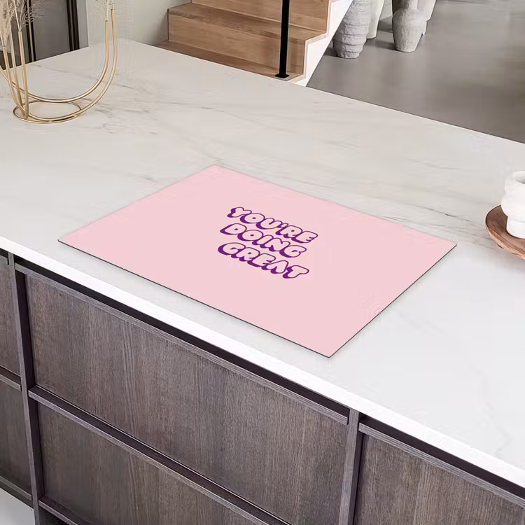 You're doing great - Roze - Bubble letters Inductie beschermer vinyl 3mm klein -sfeer8