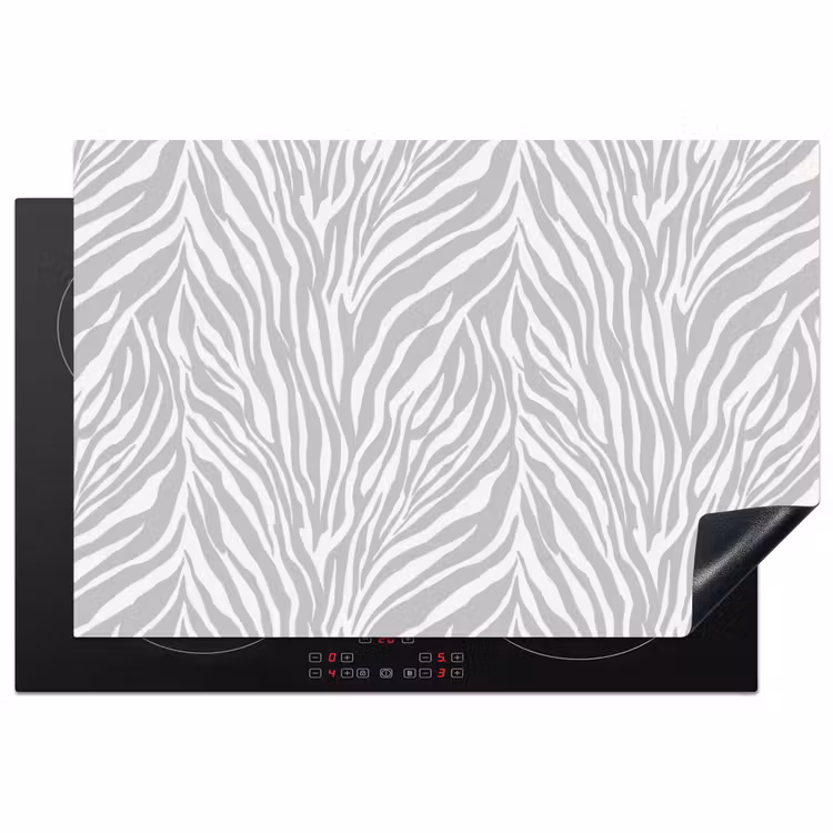 Zebra - Motief - Grijs Inductie beschermer vinyl 3mm klein 276 -3d