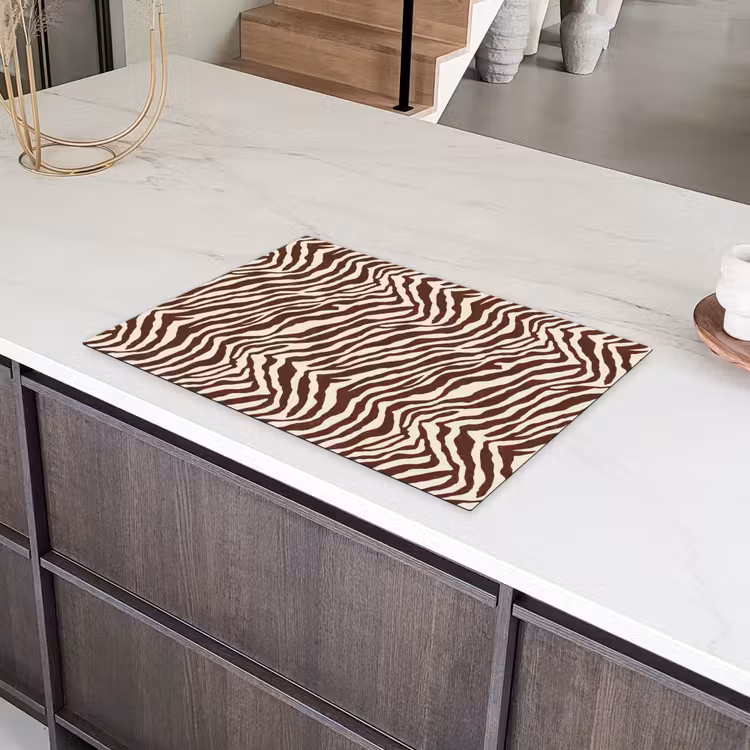 Zebra - Patroon - Zwart - Wit Inductie beschermer vinyl 3mm klein 276 -sfeer8