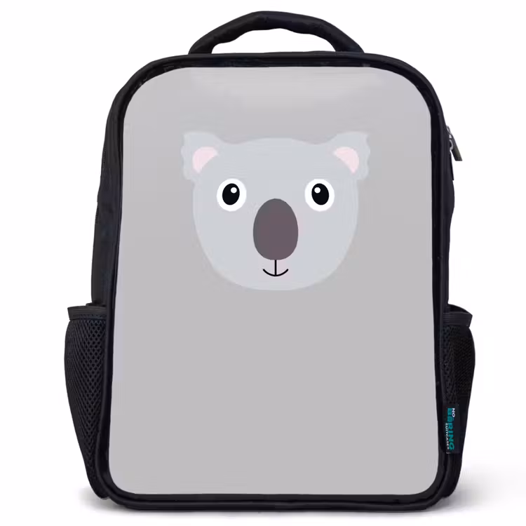 Dierenportret - Koala - grijs Rugzak - Zwart middel -3d