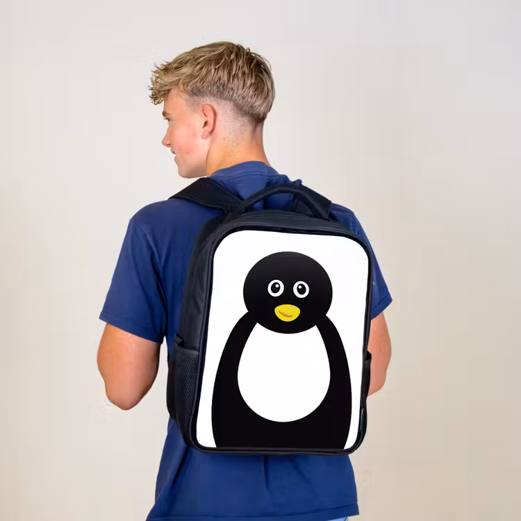 Dierenportret - Pinguïn - kinderen Rugzak - Zwart middel -sfeer8