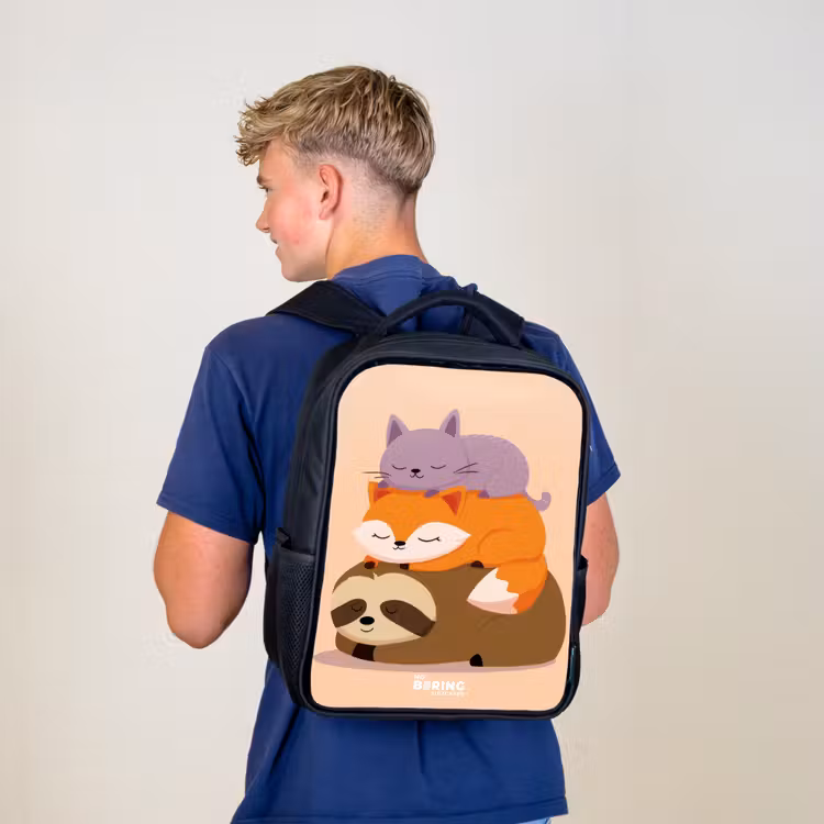 Dieren - Slapen - Samen Rugzak - Zwart middel -sfeer8