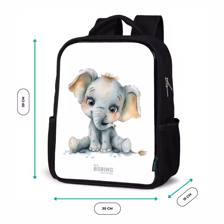 Baby olifant Rugzak - Zwart middel -productfoto_formaten