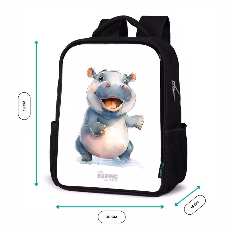 Baby nijlpaard Rugzak - Zwart middel -productfoto_formaten
