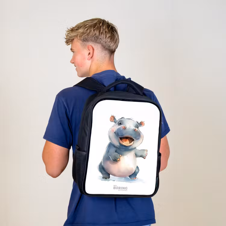 Baby nijlpaard Rugzak - Zwart middel -sfeer8